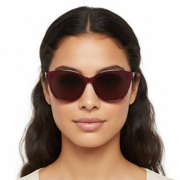 Gucci Womens Round/Oval Burgundy Burgundy Red Fashion Designer Eyewear
